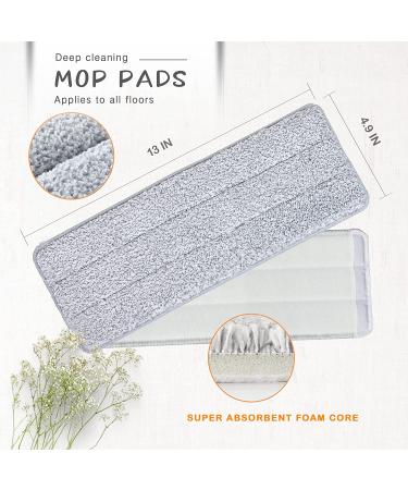 Oshang Flat Mop Head Refill 2 Pack - White/Grey Microfiber Cleaning Pads - Buy Online on GoSupps.com