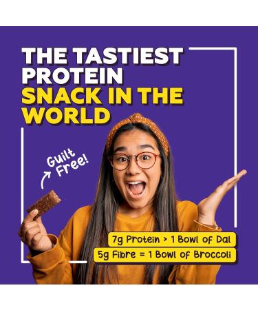 Yogabar Dessert Protein Bar - Healthy Chocolate Fudge Brownie Snack | 7g Protein & 5g Fiber | Guilt-Free Nutty Fudge Brownie (10 Bars) - International Shipping Available - Buy Online on GoSupps.com