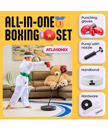 Atlasonix Kids Punching Bag Set with Gloves & Headband | Adjustable Boys & Girls Age 3-10 | Karate & Martial Arts Training - Buy Online on GoSupps.com