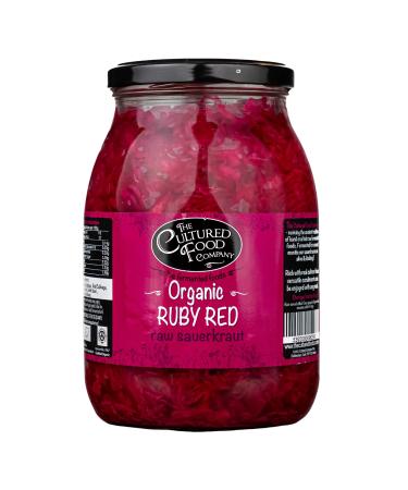 Ruby Red Sauerkraut 1kg Jar - Raw & Unpasteurised - Traditionally Fermented - by The Cultured Food Company