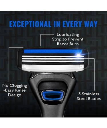 Buy Jeremy's Razors for Men - Sprint 3 Razor Blade Refills (8 Cartridges) - Compatible with 2nd Gen Handles - Stainless Steel Lubricating Strip Easy Rinse - International Shipping Available - Buy Online on GoSupps.com