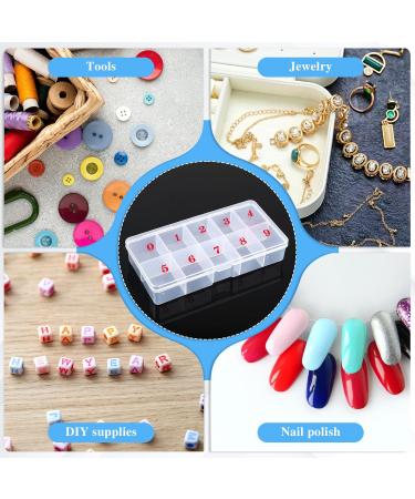 2 Pieces Nail Tips Transparent Storage Box Plastic Sorting Box Nail Art Organiser Box Jewellery Organiser Box Empty Spaces Storage Box for Fingernail Crystal Jewellery - Buy Online on GoSupps.com