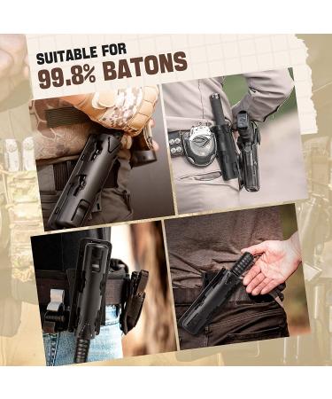 AIKEEC 360 Degree Rotating Telescopic Baton Holder | Expandable Baton Holster for Duty Belt | Tactical Swiveling Flashlight Holster - ABS Case | 1 PCS - Buy Online on GoSupps.com