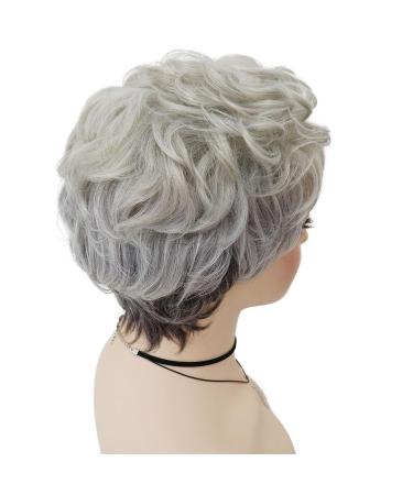 GNIMEGIL Short Curly Gray Wig for White Women - Golden Girls Costume Elderly Synthetic Wig - Buy Online on GoSupps.com