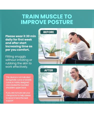 Posture Corrector for Men & Women - Adjustable Back Brace for Neck Shoulder Pain Relief & Spine Alignment - Medium Gray - Buy Online on GoSupps.com