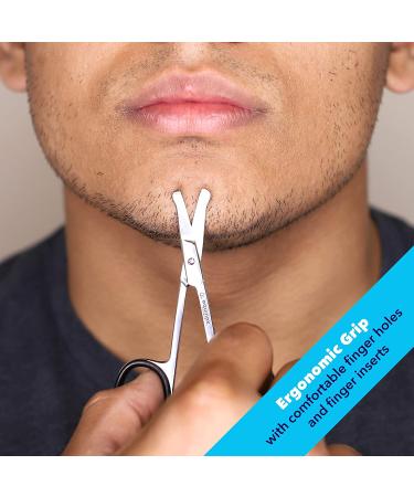 Equinox Mustache Scissors - Ideal for Precise Trimming of Facial Hair and Grooming Needs - Curved Safety Design for Brows, Mustache, Eyelashes, and More - Buy Online on GoSupps.com