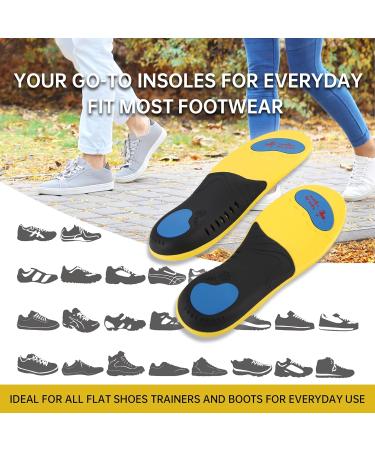 Arch Support Insoles for Plantar Fasciitis | Pain Relief for Flat Feet | Shock Absorption | Fits Men's 6-6.5 & Women's 8-8.5 | No Trimming Needed - Buy Online on GoSupps.com