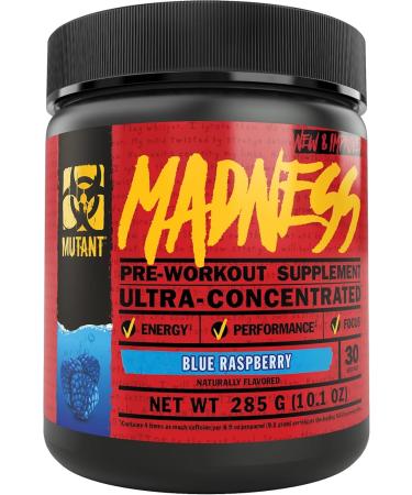 MUTANT Madness | Original Mutant Pre-Workout Powder| High-Intensity Workouts)| 30 Serving | 225 g (.83 lb) | Blue Raspberry Blue Raspberry 30 Servings (Pack of 1) - Buy Online on GoSupps.com
