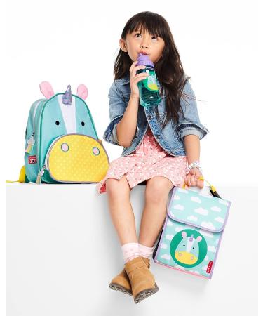 Skip Hop Toddler Sippy Cup with Straw - Zoo Straw Bottle 13 oz - Unicorn - Buy Online on GoSupps.com