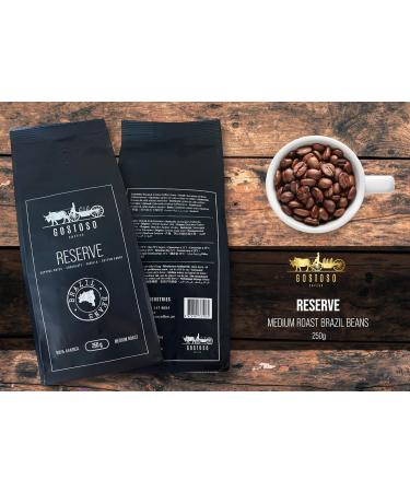 Gostoso Reserve Brazilian Coffee Beans Low Acid Single Origin Medium Roast Whole Bean 100% Arabica Coffee No Preservatives Chocolate Aroma - 250G - Buy Online on GoSupps.com