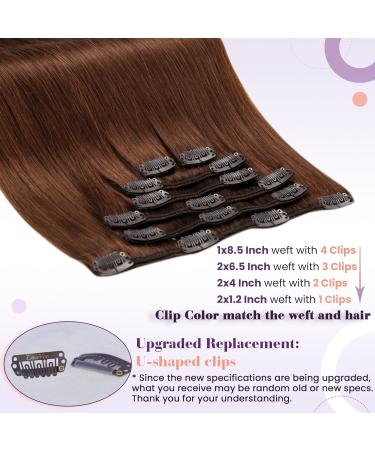 Laavoo Clip-In Extensions - Real Auburn Brown Remy Hair | 40cm 105g Double Tress Clip-Ins | Premium Quality Red Brown Extensions - Buy Online on GoSupps.com