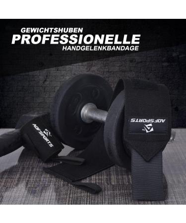 Shop AQF 45cm Black Wrist Bandages - Support for Strength Training & Powerlifting | Gym Wrist Wraps for Men & Women - Buy Online on GoSupps.com