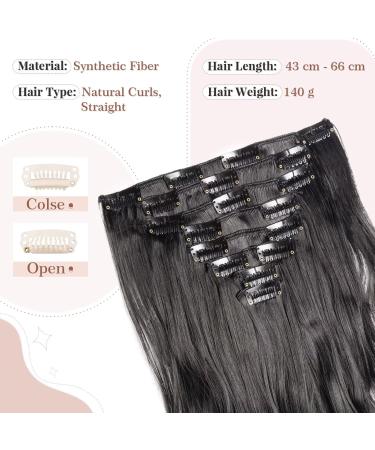 Buy Tess Clip-In Hair Extensions | Real Hair 60cm Black - 18 Clips 140g - Affordable Quality - Buy Online on GoSupps.com
