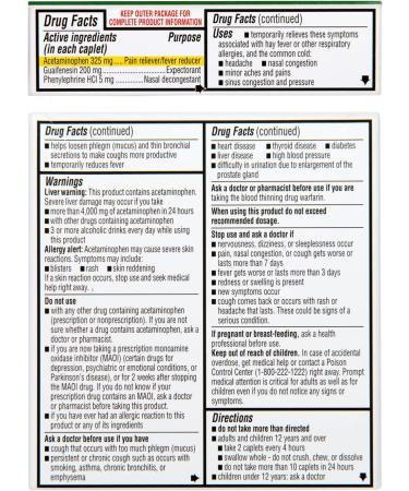 Rite Aid Daytime Severe Sinus Congestion & Pain Relief - 24 Caplets | Non-Drowsy Multi-Symptom Relief with Acetaminophen 325mg | Cold, Flu & Sinus Medicine for Adults - Buy Online on GoSupps.com