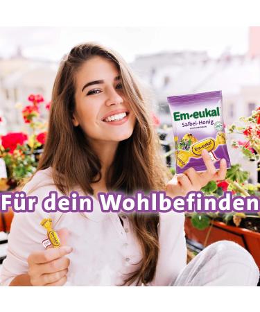 EM-eukal Sage Honey Coughing Candy 75g - Fine Sage Extract Acacia Honey & Vitamin C - Soothing Cough Relief - Buy Online on GoSupps.com