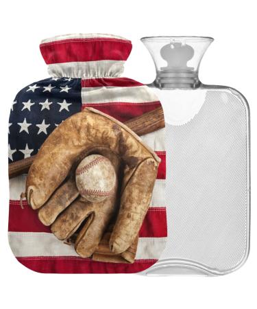 Naanle baseball bats American flag heat bottle with reference transparent hot water bottle 2l large hot hot water bottle for bed handfoot heat pain relief heat and cold therapy