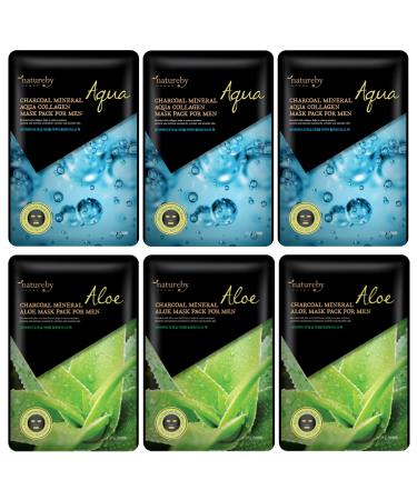 Charcoal Mineral Mask Pack for Men (Set of 6 1 Count (Pack of 6))