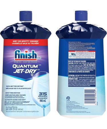 Finish Quantum Jet Dry Dishwasher Rinse Aid for Ultimate Shine & Dry 100% Better Drying vs Detergent 946 ml - Buy Online on GoSupps.com