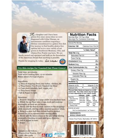 Gluten-Free Prairie Toasted Oat Flour - 3lb Pack | Certified Gluten Free, Non-GMO, Vegan - Buy Online on GoSupps.com