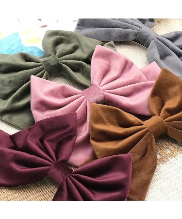 Large Velvet Hair Bow 6 Pieces Girls Hair Clips Velvet Bows Hair Clip Stylish Hair Bows Clips for Thick Hair Women Hair Styling Accessories - Buy Online on GoSupps.com