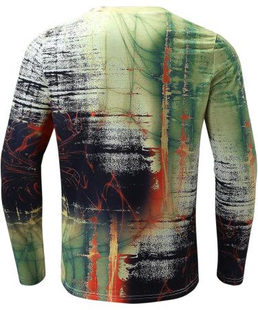 BEUU Soldier Long Sleeve T-shirt for Men | Fall 3D Print Oil Painting | Gym Workout Tee | Vintage Fashion - Green | Large - Buy Online on GoSupps.com