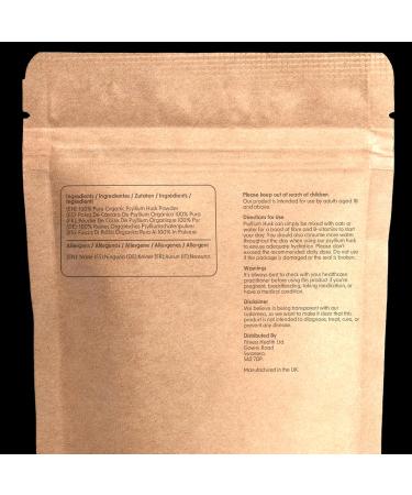 Psyllium Husk Powder 100g - Premium Quality Vegan Fibre Supplement - Gluten Free Plantago Ovata Powder - High Nutritional Value - Prebiotic Digestion Support - Buy Online on GoSupps.com