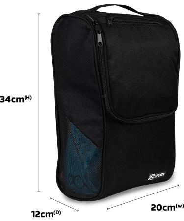 55 Sport Ventilated Football Shoe Bag with Zipper Pocket - Black | One Size | International Shipping Available - Buy Online on GoSupps.com