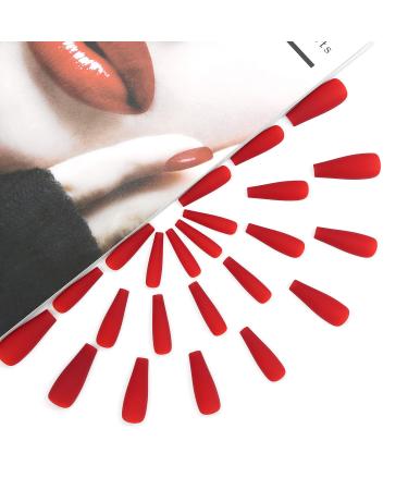 Brishow Blue Coffin Artificial Nails - 24 Piece Long Ballerina Acrylic Press-On False Nails for Women & Girls - Butterfly Design - Buy Online on GoSupps.com