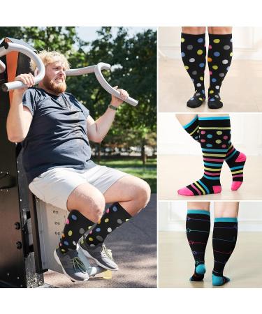 ZfSock Compression Stockings for Thick Calves | Medical Support Socks 20-30mmHg for Men & Women | Oversize Travel Socks in Colorful Designs | Comfortable Compression for Couples - Buy Online on GoSupps.com