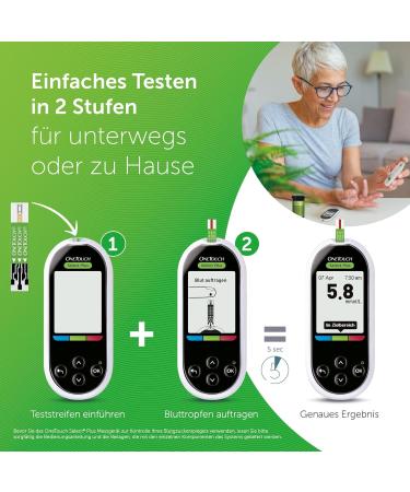 OneTouch Select Plus Blood Glucose Meter I Set for blood glucose control with 1 blood glucose meter + 10 test strips + 1 lancing device + 10 lancets in a case (including batteries) - Buy Online on GoSupps.com