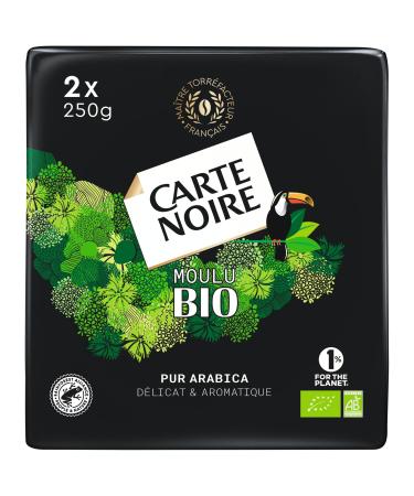 CARTE NOIRE - Carte Noire Ground Coffee "Organic Selection" - Organic Ground Coffee - Pure Arabica Ground Coffee - Pack of 6 x 500 g - Made in France