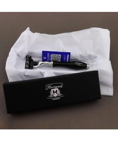 Haryali London 3 Blade Straight Razor - Elegant Black Design for Men & Women - Superior Shaving Experience - 1 Piece - Buy Online on GoSupps.com