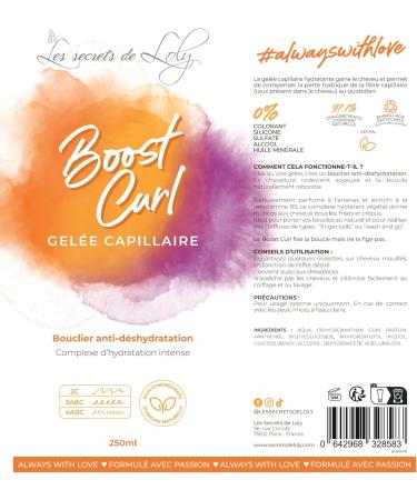Les Secrets de Loly Boost Curl Gel e coiffante Hydratation & d finition des boucles Cheveux ondul s boucl s et fris s 97% d'origine naturelle 250 ml Lot de 2 Boost Curl x2 - Buy Online on GoSupps.com