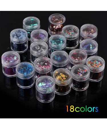 Shop Anderk 18 Boxes Glitter for Face & Body - Chunky Sequin Makeup Glitter for Nails Eyes Lips & Hair - International Shipping Available - Buy Online on GoSupps.com