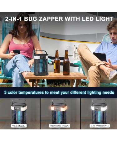 Buy Solar Insect Killer with Light Sensor | USB Rechargeable Mosquito Lamp | Waterproof Fly Destroyer - 4200V Non-Toxic UV Trap for Indoor & Outdoor Use - Buy Online on GoSupps.com
