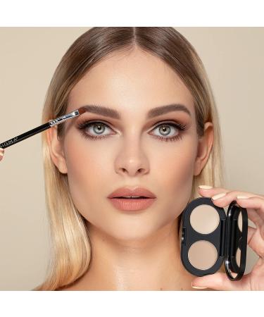 Sigma Beauty Color + Shape Brow Powder Duo - Vegan Brow Palette for Defined Brows - Dark and Light Shades for Tinting and Highlighting - Paraben and Sulfate Free - Includes Mirror - Light - Buy Online on GoSupps.com