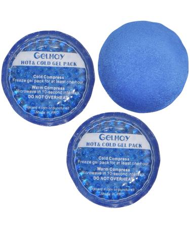 GELMAY Ice Eye Patches for Cold Hot Compress Puffy Lazy Strabismus Eyes Pure Silk Eye Patch Medical After Surgery Pirate Single One Eye Cover Mask for Adult Kid (Blue 2 Gel Pack)