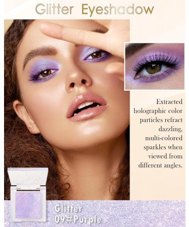  LYSdefeu Glitter Eyeshadow Palette Purple Cream Eyeshadow & Highlighter Waterproof and Durable Fine Texture Metallic Shimmering Eye Makeup Makeup for Women and - Buy Online on GoSupps.com
