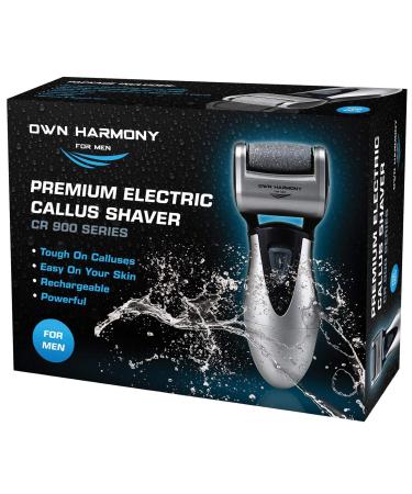 Electric Foot Callus Remover, Feet Scrubber: Own Harmony Rechargeable Mens Pedicure Tools Kit, Professional Electronic Foot Care File, Best for Hard Cracked Dead Skin and Powerful Pedi Spa, 3 Rollers Gray