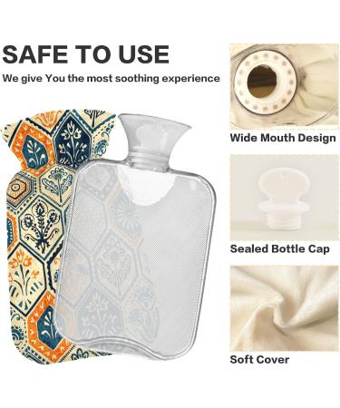NAANLE Ethno-Patchwork Hot Water Bottle - 1L for Pain Relief & Therapy | Warm & Cool Comfort for Bed Hands & Feet - Buy Online on GoSupps.com