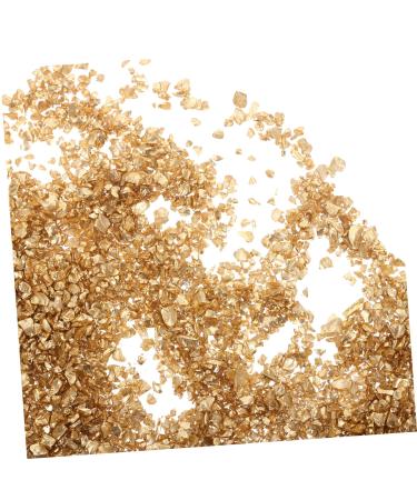 Mikinona 1 Glass Chip Nail Art Flakes Broken Glass Mini Wooden Decorations Diy Epoxy Filling Irregular Glass Glitter Nail Art Stone Glass Nail Charm Nail Gem Accessories Manicure 0.5X0.3cm Golden