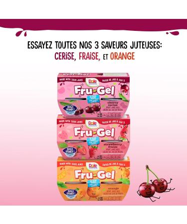 Dole Fru-Gel Cherry Fruit Juice Gels Fun and Healthy School Snack your kids will love! Made with 100% Fruit Juice & No Added Sugar (123g 24 Total Cups) - Buy Online on GoSupps.com