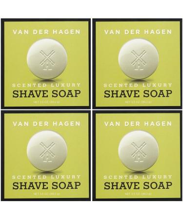 Van Der Hagen Men's Luxury Scented Shave Soap, 3.5 Ounce (Pack of 4)