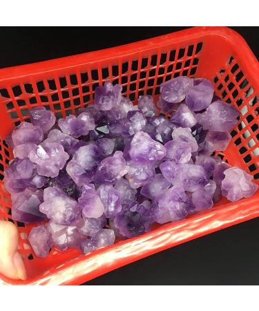 Crystal Rough Nature Gemstones Drum Stones 5PCs +Beautiful Natural Amethyst Pyramid Quartz Crystal Cluster-dot Specimen Stone Gifts - Buy Online on GoSupps.com