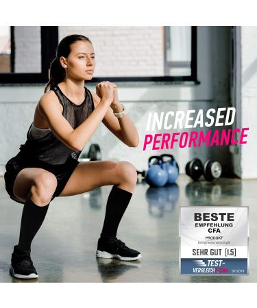 CFA V1 Compression Socks for Men & Women - Ideal for Running Gym Cycling & Recovery - Sustainable Danish Design - Super Black (2 Pairs) - Buy Online on GoSupps.com
