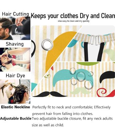 Visesunny Colored Mustache Vintage Barber Cape - Anti-Static Water-Resistant Hair Cutting Bib | Professional Salon Polyester Adjustable Snap Closure - Buy Online on GoSupps.com