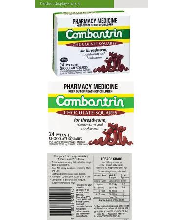 Combantrin Chocolate Squares 24 - Worming Treatment for Children & Adults | Made in Australia - Buy Online on GoSupps.com