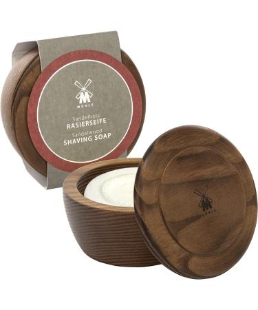 M HLE Wooden Shaving Bowl with Sandalwood Shaving Soap 65g - Luxury Men's Grooming Essentials - Buy Online on GoSupps.com