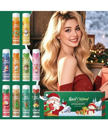 Christmas Moisturizing Lip Gloss Set 10 Pieces Christmas Lip Balms Merry Christmas Lip Balm Lip Gloss Lip Hydration Lip Care Christmas Stocking Filler - Buy Online on GoSupps.com