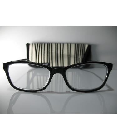 Foster Grant Jules Women's Black & White Fashion Reading Glasses +2.00 with Case - Stylish & International Shipping Available - Buy Online on GoSupps.com